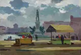 I Quattro Mori by Renato Natali, oil on compensato, offered Apr 2019