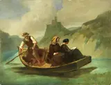 Vincenzo Cabianca, In barca, oil on canvas