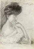 Camillo Innocenti, Ritratto femminile, 1906, charcoal on paper