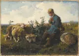 Giuseppe Palizzi, Pastorello con pecore, oil on canvas