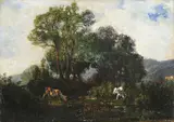 Giuseppe Palizzi, Fontainebleau, oil on canvas