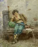 Giovanni Panza, Piccolo violinista, oil on compensato