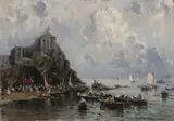 Nicolas De Corsi, Processione di Sant'Anna, oil on cardboard