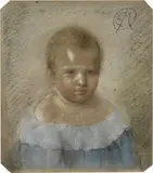 Mosè Bianchi, Ritratto di bambina, pencil and pastelli on paper