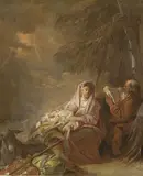 Riposo nella fuga in Egitto by Jean-Baptiste-Henri Deshays, oil on canvas, offered Apr 2019