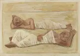Massimo Campigli, Bagnanti, 1954, oil on canvas