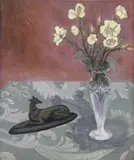 Elisabeth Chaplin, Natura morta con levriero, oil on panel