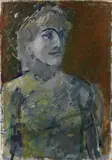 Ugo Capocchini, Figura femminile su fondo scuro, oil on cardboard