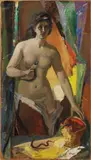 Anton Luigi Gajoni, Cleopatra, 1960, oil on faesite