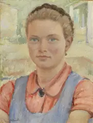 Ritratto di giovinetta by Oreste Zuccoli, oil on faesite, offered Oct 2018