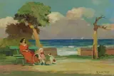 Mattino al mare by Renato Natali, oil on compensato, offered Oct 2018