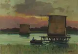 Capanne da pesca by Renato Natali, oil on canvas, offered Oct 2018
