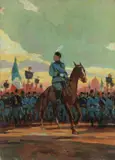 Il Duce a cavallo by Renato Natali, 1930, oil on compensato, offered Oct 2018