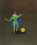Il giocoliere by Renato Natali, oil on compensato, offered Oct 2018