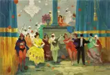 Mascherata by Renato Natali, oil on compensato, offered Oct 2018