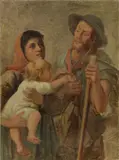 Egisto Ferroni, La famiglia, oil on canvas