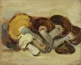 Funghi by Giovanni Bartolena, oil on compensato, offered Oct 2018