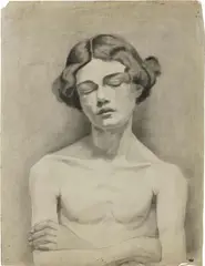 Tito Lessi, Fanciullo, charcoal and pencil on paper