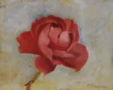 Mario Puccini, La rosa, oil on cardboard