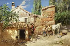 Cesare Augusto Detti, Il maniscalco, oil on tavoletta