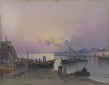 Nicolas De Corsi, Marina, 1921, oil on panel