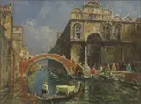 Erma Zago, Veduta di Venezia con Campo San Giovanni e Paolo e Rio dei Mendicanti