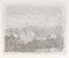 Paesaggio (Pianura di Bologna) by Giorgio Morandi, 1929, etching on zinco, offered Jun 2018