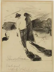 Viandanti by Lorenzo Viani, 1915, pastel on paper, offered Jun 2018