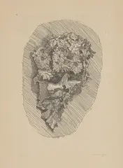 Fiori in un cornetto su fondo ovoidale by Giorgio Morandi, 1929, etching on rame, offered Jun 2018