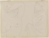 Pablo Picasso, Homme et femme, 1966, pencil on paper