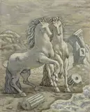 Giorgio de Chirico, Cavalli e rovine in riva al mare