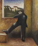 Il gobbo alla finestra by Ottone Rosai, 1938, oil on panel, offered Jun 2018