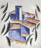Ardengo Soffici, Casolari, 1912, tempera on cardboard