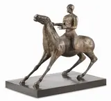 Bruno Cassinari, Cavallo e cavaliere, scultura in bronze