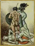 Gladiatori che combattono by Giorgio de Chirico, 1958, oil on canvas, offered Jun 2018