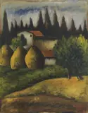 Paesaggio con i covoni by Ottone Rosai, 1938, oil on panel, offered Jun 2018