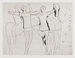 Giocolieri by Marino Marini, 1973, etching and puntasecca, offered Jun 2018