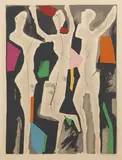 Personnages du sacre du printemps V by Marino Marini, 1974, lithograph a colori, offered Jun 2018