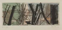 Hans Hartung, 2, 1953, etching a colori on rame