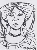 Rotella, Figura, 1994, pennarello on paper
