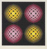 Victor Vasarely, Senza titolo, lithograph a colori