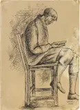 Ragazzo che legge by Ottone Rosai, 1932, inchiostro on paper, offered Jun 2018
