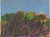 Ennio Morlotti, Vegetazione, pastel on paper