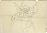 Ivo Pannaggi, Studio per «Min mors hode» (La Madre), pencil on paper velina quadrettata