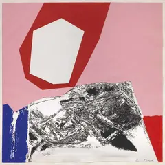 Edmondo Bacci, Senza titolo, 1971, tempera and collage on base serigrafica