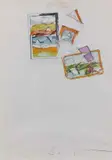 Mario Schifano, Senza titolo, mixed media on paper