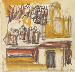 Composizione by Mario Sironi, mixed media on paper, offered Jun 2018