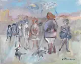 Il lancio by Mino Maccari, oil on canvas, offered Jun 2018