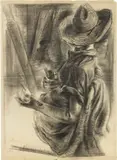 Studio per manichino by George Grosz, 1936, charcoal on paper, offered Jun 2018