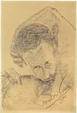 Ritratto by Lorenzo Viani, 1934, charcoal on paper, offered Jun 2018